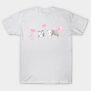 Baby Opossums and Pink Petunias T-Shirt